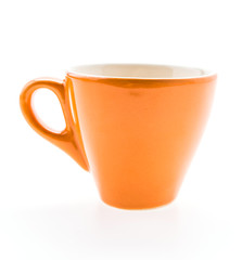Orange mug isolated on white