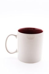 White coffee cup isolated on white