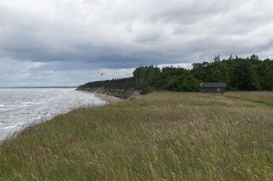 Baltic sea cliff with Paraplane