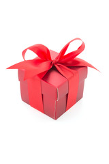 Red gift box isolated on white background
