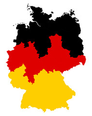 Germany map with flag colour