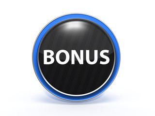 bonus circular icon on white background