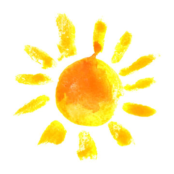 watercolor sun icon