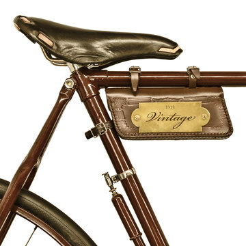Detail of a vintage bicycle isolated on white