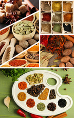 Collage of different spices
