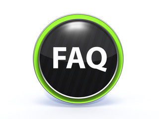 faq circular icon on white background