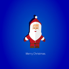 Modern flat Christmas background with Santa Claus