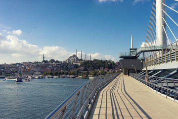 View of Istanbul from the bridge over the Golden Horn