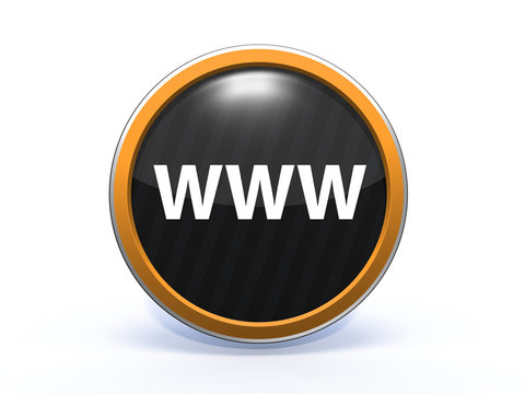 www circular icon on white background