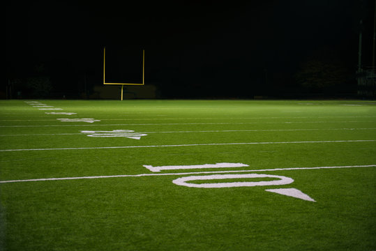 Yard Numbers and Line on American Football Field