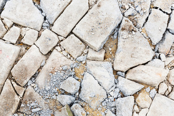 Cracked concrete floor