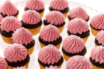 pink Cup-cakes close-up