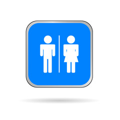 man and woman icon blue and white vector silhouette