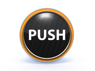 push circular icon on white background