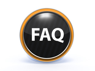 faq circular icon on white background