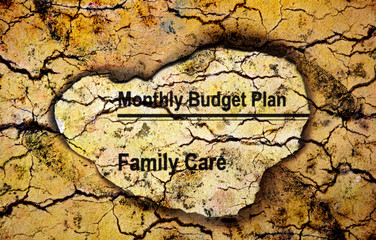 Monthly budget plan