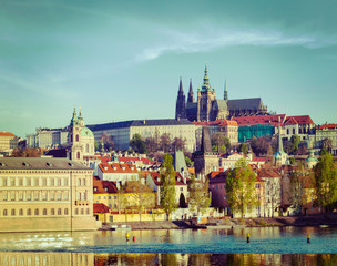 Fototapeta premium View of Mala Strana and Prague castle over Vltava