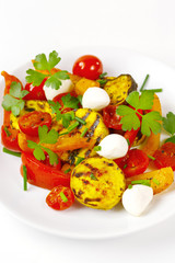 Grilled vegetables with mozzarella cheese