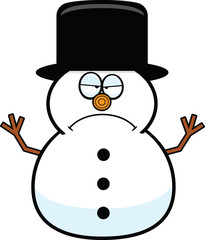 Cartoon Snowman Grumpy
