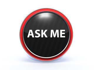 ask me circular icon on white background