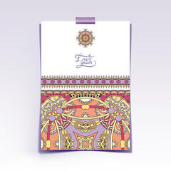 decorative sheet of paper with oriental floral design and place
