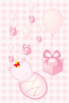 baby shower invitation card vector © mangulica