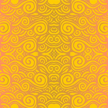 Yellow background tile - seamless spiral design