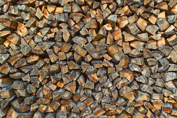 Firewood logs stacked