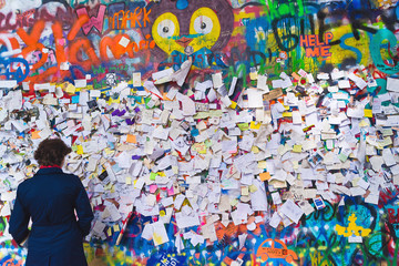 John Lennon Graffiti Wall on Kampa Island in Prague