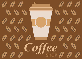 Coffee shop vector illustration, design elements