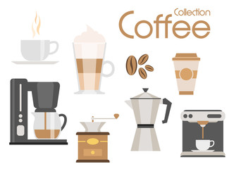 Coffee icon set, vector design elements
