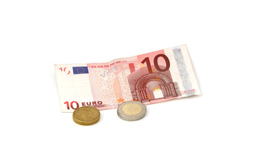 10 Euro mit M&uuml;nzen