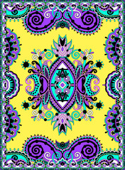 Ukrainian Oriental Floral Ornamental Carpet Design