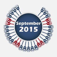 Vector calendar 2015 September template