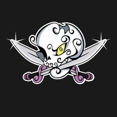 Pirate skull, vector illustration