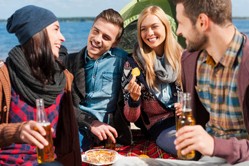 Spending time with friends.