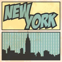 Peel and stick wall murals Retro sign new york