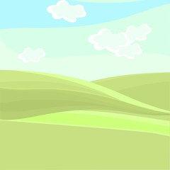 Background with sky and green field