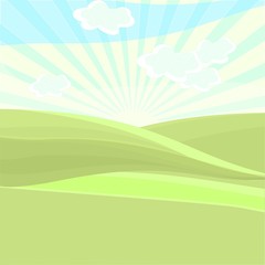 Fototapeta premium Background with sky and green field