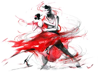 Crédence de cuisine en verre imprimé Peintures tango