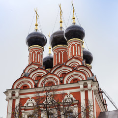 Moscow, Russia. Architectural details of the orthodox temple