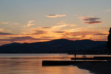 Coucher de soleil sur la mer