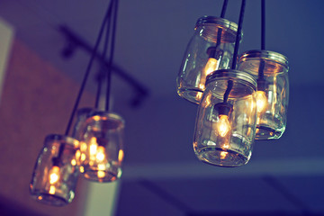 vintage light in coffee shop