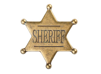 Vintage sheriff star badge - obrazy, fototapety, plakaty