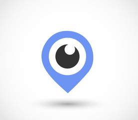 Blue eye pointer icon vector