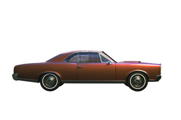 muscle car isolated on white background