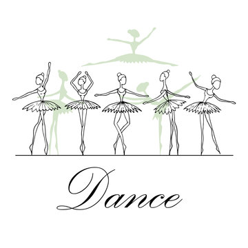 Vector illustration with fragile dancers in dance