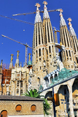 BARCELONA, SPAIN - AUGUST 28, 2008: The Basilica of La Sagrada F