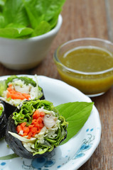fresh vegetables spring rolls