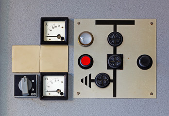 Old meter on the control panel